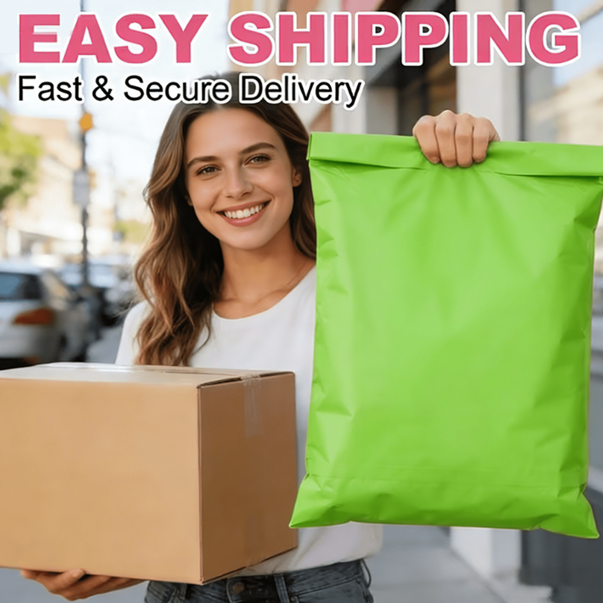 Yookia 12x15.5 Inch Poly Mailers 500 Pcs – Tear-Proof, Self-Sealing, Waterproof Shipping Bags for Clothing & E-commerce Packaging (Green)