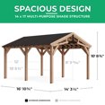 thumbnail image 2 of Yardistry 14' x 17' Multi-Purpose Shade Structure – Premium Outdoor Lumber with Graphite Gray Aluminum Roof, 2 of 9