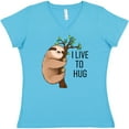 thumbnail image 3 of Inktastic I Live to Hug- Cute Sloth on a Branch Women's V-Neck T-Shirt, 3 of 5