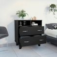 thumbnail image 2 of Boahaus Selma Dresser, 2 Drawers and 2 Open Shelves, Black, 2 of 5