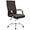 Brown, variant on BrezeyRibbed Office Desk Chair Mid-Back PU Leather Executive Conference Task Chair Adjustable Swivel Chair with Arms-Black