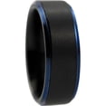 thumbnail image 3 of Black Tungsten Matte Center Blue Steps Ring, 3 of 5