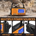 thumbnail image 4 of FosPower Radio meteorológica de emergencia (modelo D8) NOAA/AM/FM con banco de energía portátil de 37000 mWh, carga USB/solar/manivela, alarma SOS y linterna para emergencias en interiores y exteriore, 4 of 5