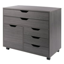 Winsome Halifax 3-Section Multi-Storage Mobile Cabinet 16633, Charcoal Finish