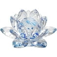 thumbnail image 2 of 5" Blue Crystal Lotus Flower – Glass Home Decor for Feng Shui with Clear Reflection, 2 of 4