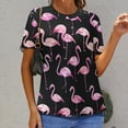 thumbnail image 6 of Flamingo Pattern Women's T-Shirt Short Sleeve T Shirts Tops Tee Ladies Loose T, 6 of 6