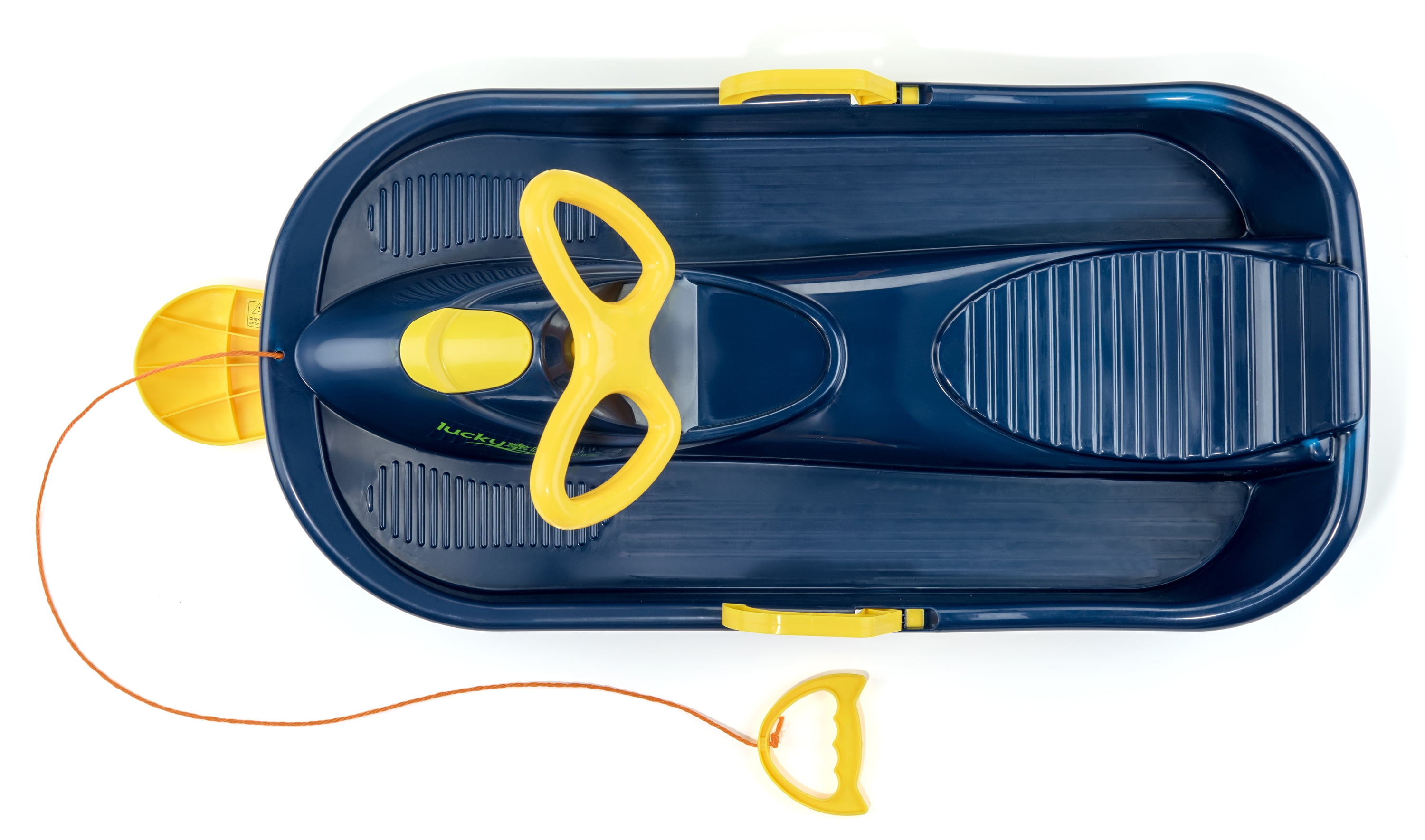 Lucky Bums Kids Steerable Plastic Racer Sled, Blue