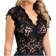 thumbnail image 1 of ICHUANYI Clearance Women's Sexy Slim Solid Lace V-Neck Sleeveless Top(Black, S) ICHUANYI WER2023081510023, 1 of 4