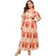 thumbnail image 3 of Vestido maxi de manga larga de talla grande para mujer con cuello en V y cintura imperio, vestidos largos casuales sueltos, vestido de invierno de talla grande, 3 of 5
