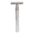 thumbnail image 1 of Double Edge Classic Safety Razor Adjustable Face Beard Shaver with 10pcs Blades Heavy Detachable for Mens Grooming Gift (Silver), 1 of 7