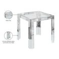 thumbnail image 2 of Meridian Furniture Casper Stainless Steel Squared Glass Top End Table in Chrome, 2 of 7