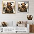 thumbnail image 4 of Designart "Detective Bear in the Countryside I" Animals Framed Wall Art - Traditional Green Bear Living Room Framed Canvas Art, 4 of 6