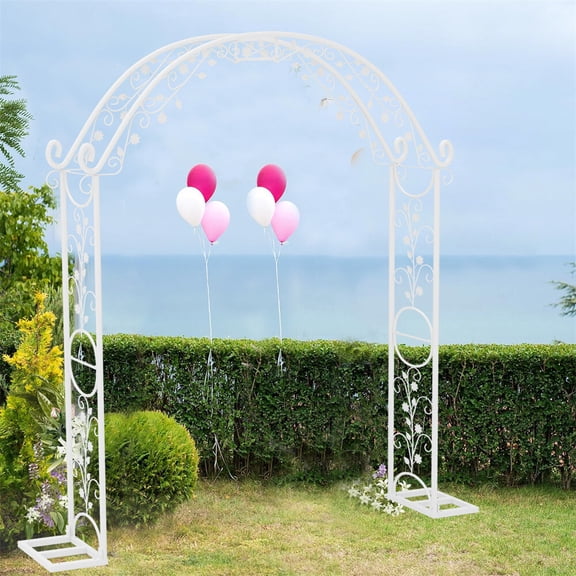 LINJH Large Rust-proof Wedding Arch Garden Arbor Curved Metal Garden Arch Trellis NEW