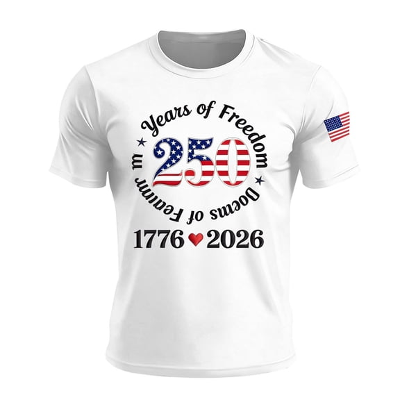 250th Anniversary US Shirt, America 250 Anniversary Shirts United States 250 Years Since 1776 2026 Crew Neck Tshirt for Men #25