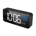 thumbnail image 1 of LED Digital Alarm Clock for Bedroom Electronic Clock with Thermometer 2 Alarms Snooze Function 4 Level Brightness Mirror Clocks USB Charging for Bedside Desk Office, 1 of 8