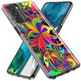 thumbnail image 2 of MUNDAZE Motorola Moto G Power Shockproof Clear Hybrid Protective Phone Case Neon Psychedelic Hippie Wild Flowers Cover, 2 of 5