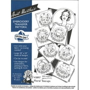 Aunt Martha's Floral Teacups 3897 iron on embroidery patterns