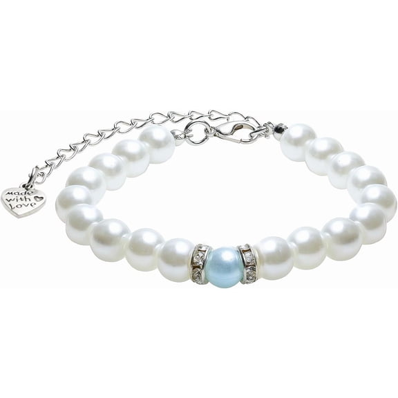 Something Blue Bracelet for Bride - Bridal Shower Gift, Wedding Accessory, 8mm Bead Bracelet With Meaningful Card