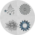 thumbnail image 1 of Ahgly Company Indoor Round Patterned Off-White Novelty Area Rugs, 6' Round, 1 of 6