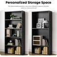 thumbnail image 4 of 5-Tier Bookcase, 53 Inch Industrial Storage Wall Shelf, Display Shelf for Living room, Bedroom, Black, 4 of 6