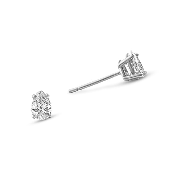 Pompeii .25-.33Ct Pear Shape Diamond Studs in 14k White or Yellow Gold (I/J,I2-I3)