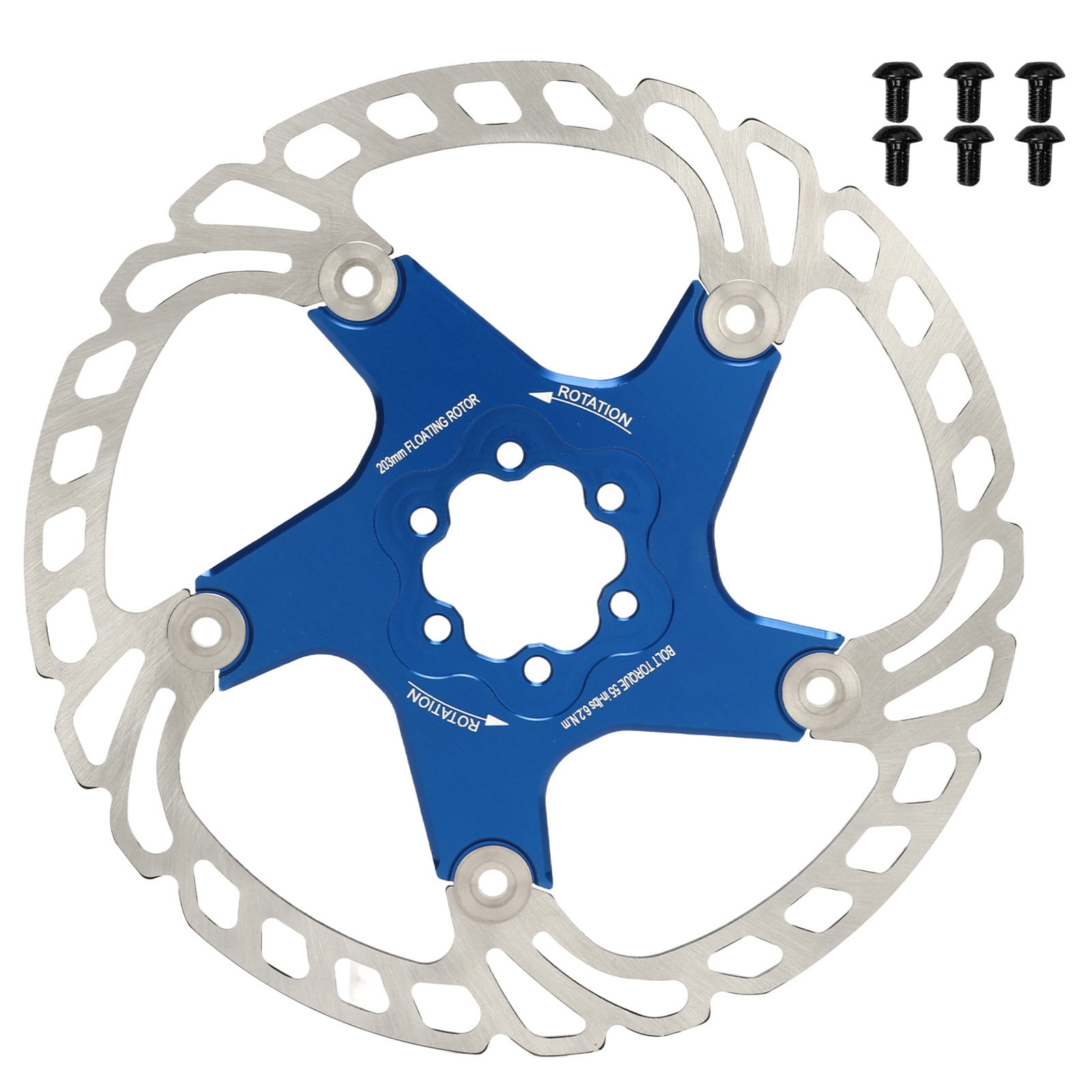 XYCCA Mountain Bike Floating Disc Brake Rotor 6 Bolts Heat Dissipation Bike Disc Brake Rotor Blue 203mm 7.99in 0824 Walmart