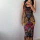 thumbnail image 4 of Tie Dye Bodycon Dress U Neck Ladies Elegant Dress Lace Up Printed Party Clothing Hugtrwg Para estrenar, 4 of 9
