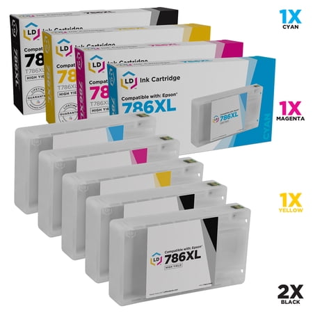 LD Products Remanufactured T786XL/T786/786 Set of 5 High Yield Cartridges