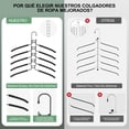 thumbnail image 4 of Perchas Ganchos para Pantalones, 2 PCS, 5 Niveles de Acero Inoxidable Multifuncional Perchas Plegables, Antideslizante, Organizador Ahorra Espacio, para Colgar Bufanda, Corbata, Ropa, 4 of 9