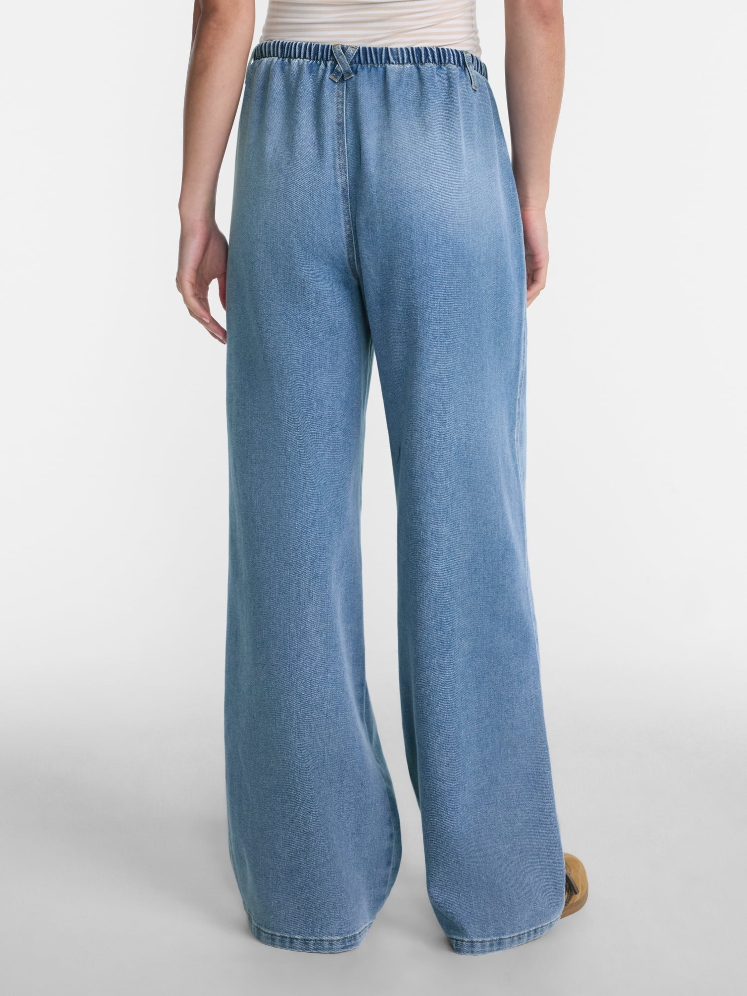 No Boundaries Mini Waistband Wide Leg Pants, 31'' Inseam, Women's XXS-XXL
