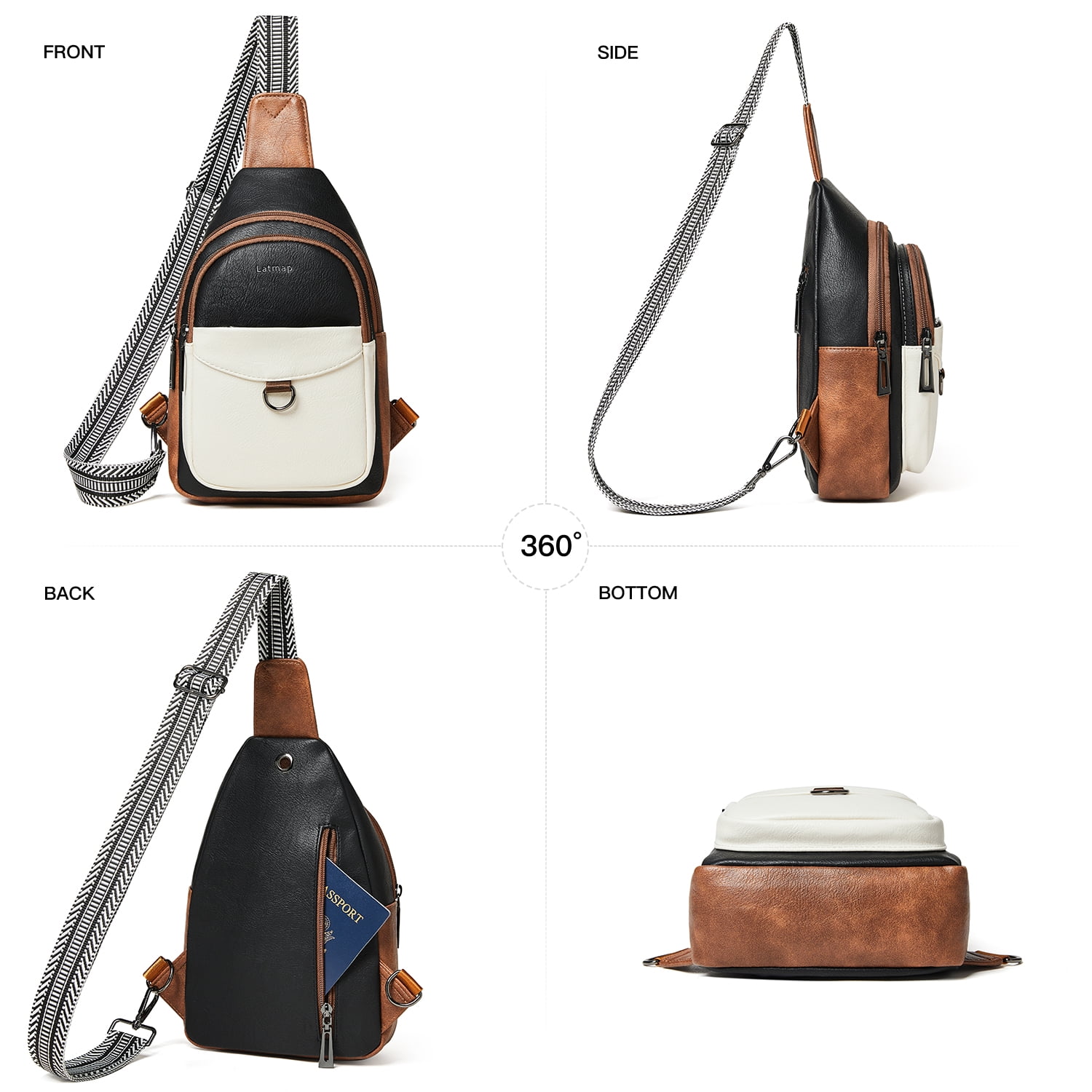 7L Crossbody Sling Bag, Anti-Theft Travel Chest & Belt Bag for Women and Men, Faux Leather