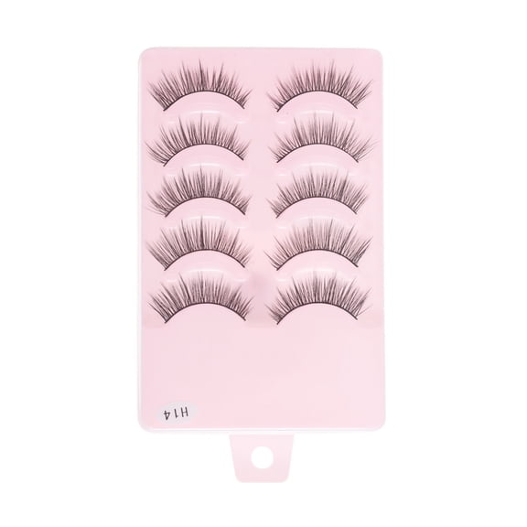 Unique Bargains 5 Pair Natural False Eyelashes for Makeup Black H14