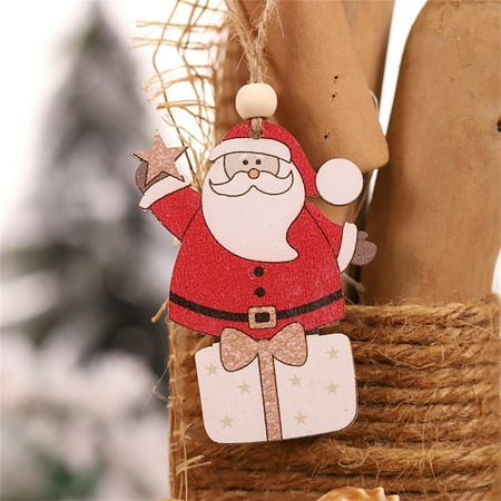 

Liushuuuu Decorative Garland for Home with Lights Ornament Car Charm Wooden Christmas Garland Beads Glass Chandelier Beads 2PCS Christmas Wooden Pendant Decoration Wooden Crafts Deer Old Man