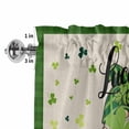 thumbnail image 5 of Kitchen Valances for Window, St. Patrick's Day Dwarf Retro Linen Light Filtering Rod Pocket Valance Curtain, Green Shamrock Checkered Short Curtains Window Topper for Bedroom Living Room 42x12in, 5 of 9