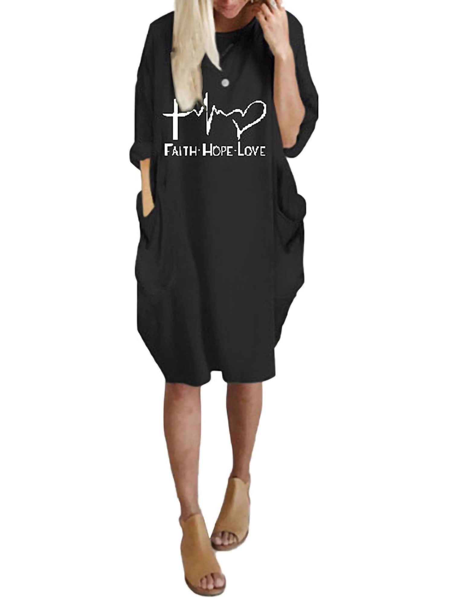 ladies black tunic dress