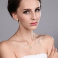 thumbnail image 3 of Gem Stone King 18K Yellow Gold Plated Silver Simulated White Opal Pendant and Earrings Jewelry Set for Women | 5.10 Cttw | Gemstone October Birthstone | Oval Cabochon 10X8MM | With 18 inch Chain, 3 of 3