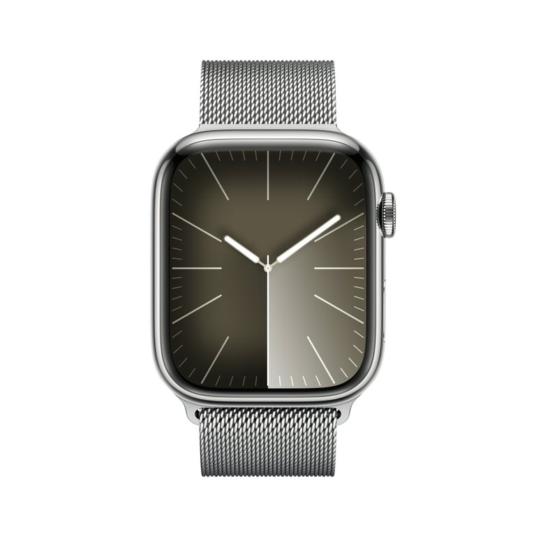 Case Silver Milanese Cellular GPS Stainless Steel Apple 45mm 9 Silver Loop Watch Series + with