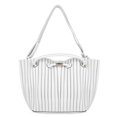 thumbnail image 4 of Vangoddy Cabana Women's Pleated Faux Leather Tote Bag White, 4 of 5
