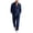 Navy, variant on Men's 2 Piece Linen Suit Long Sleeve Button Down Shirt and Pants Sets Walking Suits (Navy,2XL)