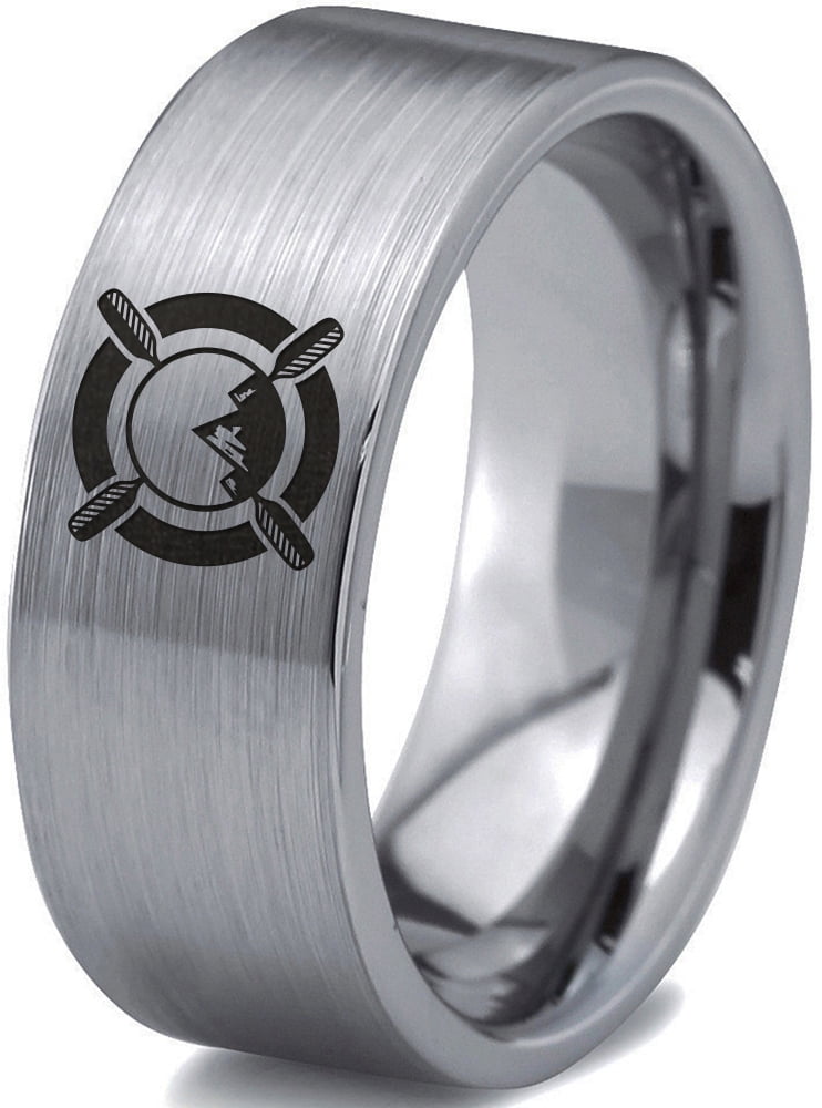 Zealot Jewelry Tungsten Canoe Paddle Kayak Small Craft Boat Band Ring
