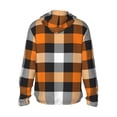 thumbnail image 3 of Kll Orange Plaid Print Men'S Women’s Upf 50+ Sun Protection Outdoor Hoodie Jacket Long Sleeve Fishing Hiking Performance Shirt- Large, 3 of 8