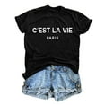 thumbnail image 6 of Paris France Graphic Tees for Women 2026 Summer Casual Short Sleeve Crewneck Travel T Shirts, 6 of 6