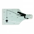 thumbnail image 1 of Modern Cutting Board, Cat Fishing with Long Tail Sitting on the Moon Among Starry Sky Humor Sketch Art, Tempered Glass Cutting and Serving Board, Wine Bottle Shape, Black White, by Ambesonne, 1 of 1