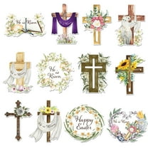 OAVQHLG3B Easter Decoration 12 Piece Easter Crosses Hanging He Easter Resurrected Decorations Happy Easter Paper Hanging Easter Tree Ornaments Easter Decorations Crafts Home