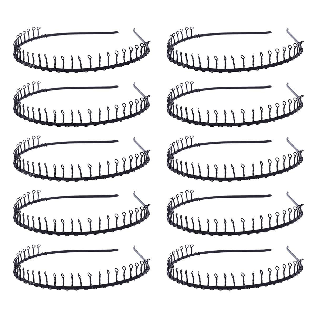 24pcs Teeth Comb Headband Metal Wire Teeth Hair Hoop Non Slip Sharks
