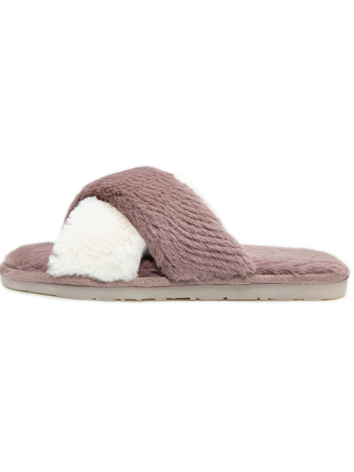 ONCAI Womens Fluffy Slides Faux Fur Criss Cross Fuzzy House Slippers Open Toe Yoga Mat Indoor Outdoor Flat Plush Sandals with Arch Support Size 3-9