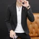 thumbnail image 4 of Chaqueta para hombre de rayas azules, fina, ajustada, abrigos, moda 2024, trajes y blazers de moda para hombre, diseñador de lujo, clásico, elegante, 4 of 5