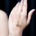 thumbnail image 6 of Rosec Jewels Lotus Flower Necklace with Blue Sapphire, 10K Yellow Gold, 6 of 8