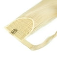 thumbnail image 3 of SHCKE Wrap Around Long Hair Extension for Women 20" 22" Straight Wavy Ponytail Extensions Clip In Ponytail Extensions Bleach Blonde Synthetic Hair Piece, 3 of 4