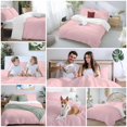 thumbnail image 6 of Pink Bedding 3 Piece Duvet Cover Set Twin Size, Farmhouse Pink Decor Soft Microfiber Comforter Cover with Zipper Closure & Pillowcases, Wrinkle & FadeResistant Quilt Cover, 6 of 9